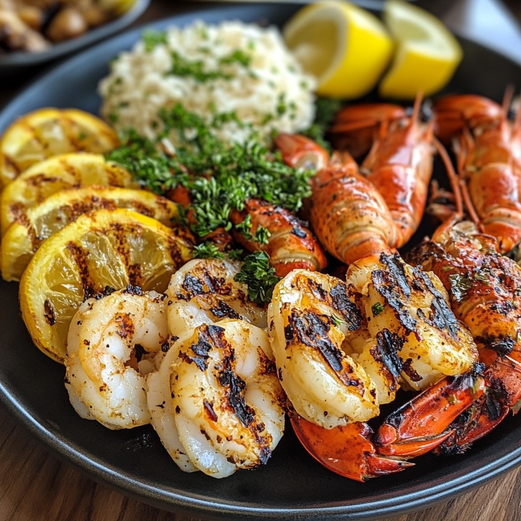 Grilled Lobster and Shrimp